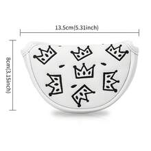 1pc Cheese Crown Design Golf Putter Cover, Small Half-Moon Shaped Putter Head Cover, PU Material With Premium Embroidery, Suitable For Most Brands - Multicolor - View 10