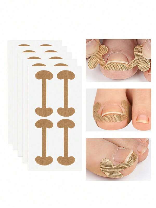 30 piezas Pegatinas correctoras de uñas encajadas sin dolor, Almohadillas de relleno de uñas encajadas profesionales, Herramienta correctora de uñas fácil de usar, Aislar y corregir uñas encajadas, Aliviar y reparar, Adhesivo suave portátil unisex para uso diario, Cuidado natural de los pies, Mejorar la inflamación de las uñas encajadas, Elemento esencial de cuidado de los pies