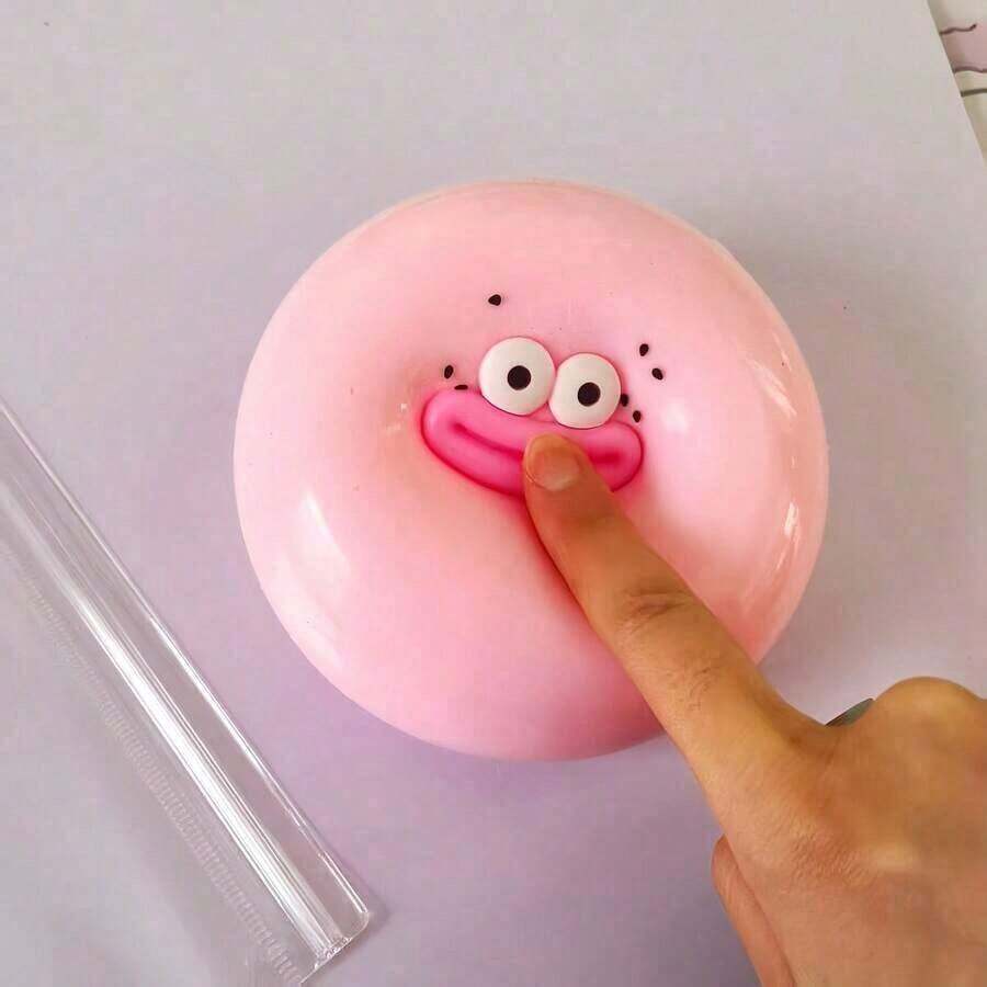 10cm Super Large Fluid Cheese Ball, Stress Relief Giant Fluid Ball, Big Slow Rebound Squeeze Toy, Super Large Fluid Stress Relief Toy, Mud Feeling Mochi Squeeze Toy, Surprise Gift, Birthday Gift, Christmas Gift, Perfect Gift, Gift Toy - 粉紅色(眼形) - 查看 1