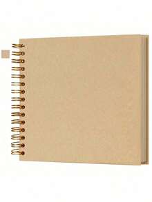 7x7 Inch/8x8 Inch/10x10 Inch DIY Scrapbook Album, 40 Pages/20 Sheets, Hard Cover Kraft Paper, Scrapbook Album, Wedding And Anniversary Family Memories - Màu kaki - Xem 1