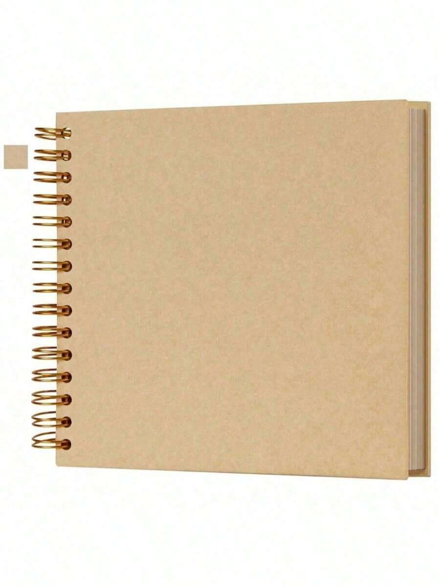 7x7 Inch/8x8 Inch/10x10 Inch DIY Scrapbook Album, 40 Pages/20 Sheets, Hard Cover Kraft Paper, Scrapbook Album, Wedding And Anniversary Family Memories - Màu kaki - Xem 1