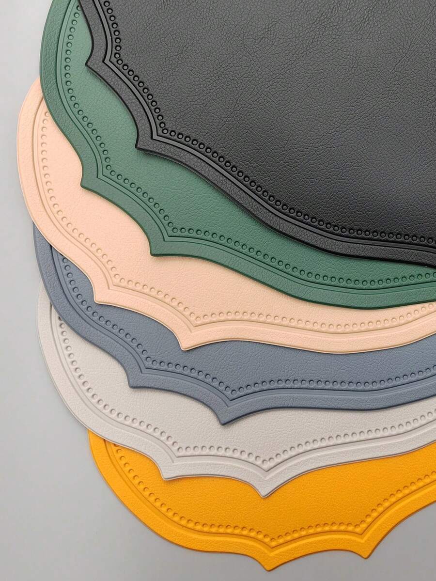 1pc Oval PVC Placemat, Washable, Easy To Clean, Wipe-Clean, Non-Slip, Heat-Resistant, Dining Table Pad, Sweet Reverie, Elegant Placemat, PVC Dining Mat, Table Setting, Kitchen Dining Mat, Room Decor, Holiday Wedding Party Decor - Multicolor - View 1