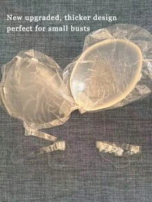 1 Stück neue Damen Silikon Klebe-BH-Pads mit transparenten Schulterträgern, unsichtbar, nahtlos, weich und bequem, geeignet für Kleider, Abendkleider usw. - Verschiedenfarbig - Übersicht 6