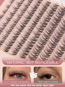100pcs/Set Breeze Wispy Lash Extensions, Natural Fluffy Lash Extension Kit, D Curl Lash Extension Set, Lightweight Lash Extension Kit, DIY Individual Lash Cluster - D - View 6