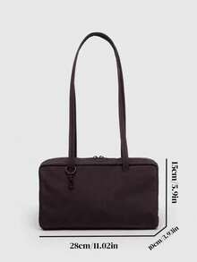 Bolsa de nailon para bolas de bolos, bolso de mano con asa tipo llavero, bolso de trabajo minimalista y casual de gran tamaño, bolso de hombro diario de nueva moda. - Marrón - Ver 4
