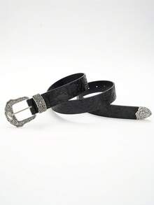 1 chiếc thắt lưng khóa họa tiết hoa retro unisex, màu đồng thời trang. - Khóa bằng đồng - Xem 8