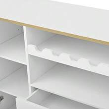 White Sideboard, Glass Fronts & Wine Rack – Sideboard For Dining Room & Living Room – Adjustable Feet – Plenty Of Storage Space & Modern Design - 白色 - 查看 7