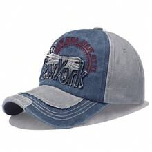 Vintage Washed Baseball Cap, Retro Color Block Snapback Hat, Unisex Outdoor Travel Couple Cap, Adjustable Size, Suitable For All Seasons - 85 - View 3
