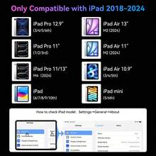 Bút cảm ứng nâng cấp tương thích với iPad thế hệ 9/10, có chức năng chống chạm nhầm và nghiêng, sạc nhanh. Tương thích với iPad Pro 11"/12.9" thế hệ 3/4/5, Mini 5/6, thế hệ 6/7/8, Air thế hệ 3/4/5, các model từ năm 2018-2024. Tương thích với các thiết bị Apple, có đèn báo nguồn LED, chức năng chống chạm nhầm và cảm ứng. - Nhiều màu - Xem 11