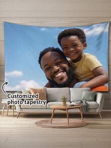 Customized Tapestry - Personalized Tapestry With Uploadable Images | Suitable For Bedroom, Living Room And Dorm | Multiple Sizes Available | No Power Required | Perfect Gift | Dorm Decor | Modern Tapestry | Indoor Textile | Bedroom Decor - Multicolor 02 - View 1
