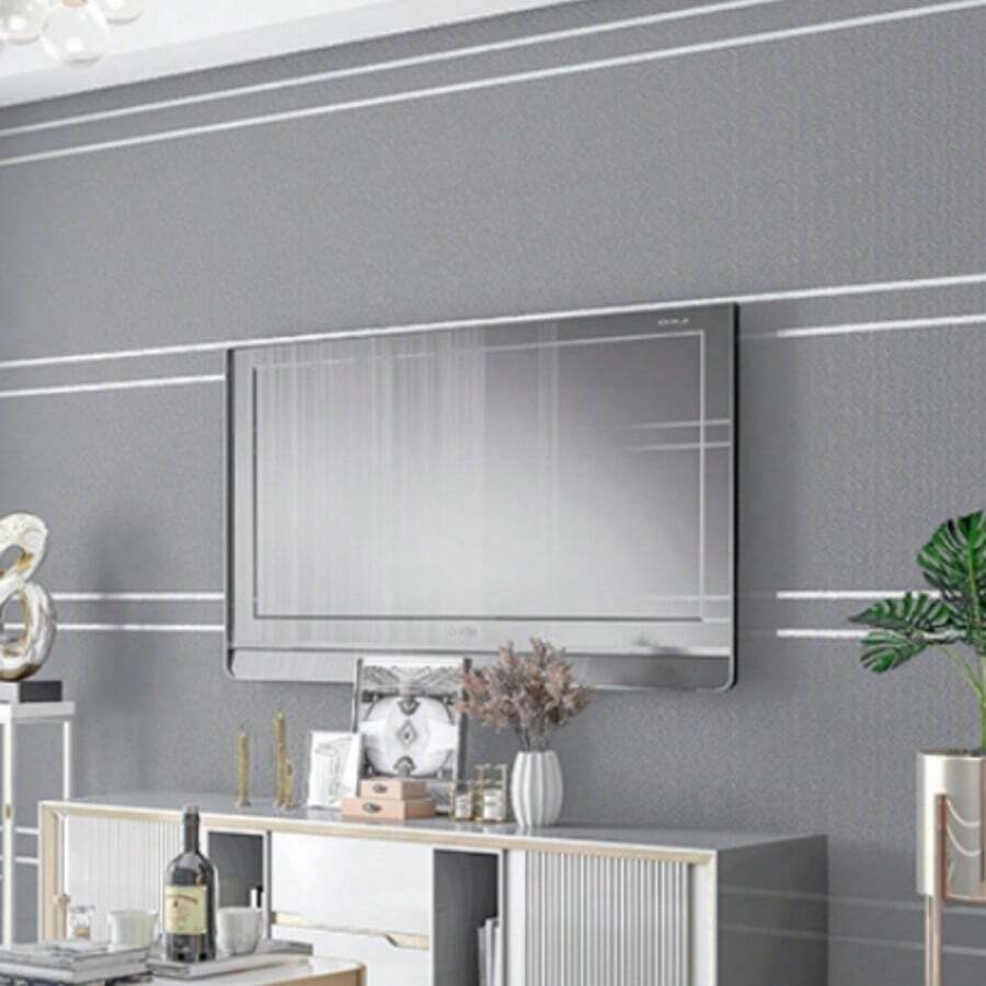 1 Roll Luxury 3D Embossed Wallpaper - Geometric Striped Pattern, Thickened Texture, Easy Installation, Durable - Suitable For Bedroom, Living Room, TV Background And Home Decor In Various Colors - F - View 1