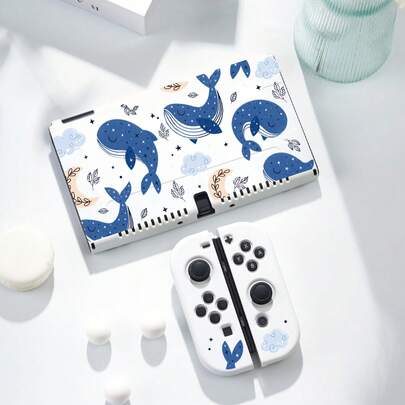 1 pieza Funda protectora con diseño de ballena marina, apta para Nintendo Switch OLED/Switch NS, bolsa de almacenamiento de consola de juegos, accesorios de consola de juegos con batería, mejor regalo para jugadores de SWITCH