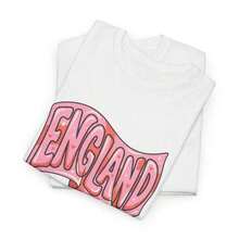 Pink Wavy England Logo T-Shirt |     Retro Script England Tee - Black - View 2