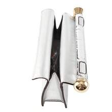 PU Leather Clutch Bag For Women Versatile Folding Evening Purse Metal Decoration Crossbody For Banquet Party - 銀色 - 查看 3