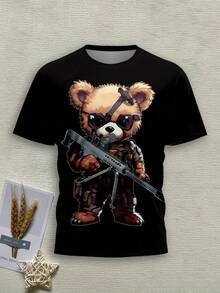 Camiseta de moda para hombre con estampado 3D Hasna Novel - Negro - Ver 7