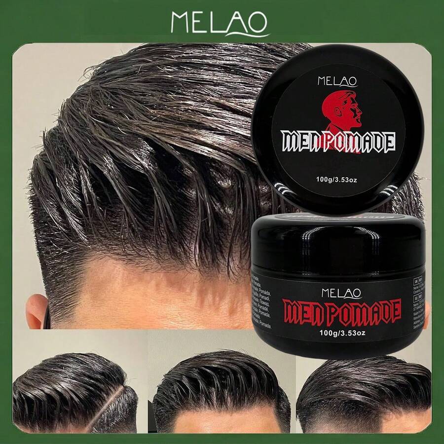 100克/3.53盎司 MELAO 男士强力定型发蜡，经典高光泽，适合蓬巴杜和侧分发型 - 正裝 - 查看 1