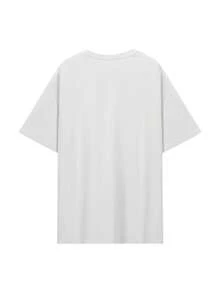 Camiseta de Algodón 100% para Mujer con Estampado de Dibujos Animados - Estilo Japonés Coreano, Corte Relajado con Hombros Caídos y Manga Corta, Cuello Redondo, Diseño Gráfico Vintage, Cómoda para el Verano, Tejido No Elástico, Camisa Casual para Uso Diario - Blanco - Ver 5