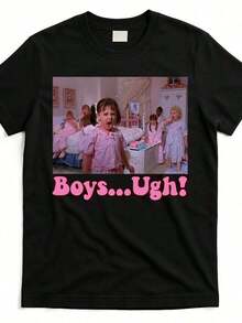 Funny Valentine's Day Graphic T-Shirt For Naughty Little Ones - Ugh! Unisex Retro Streetwear T-Shirt, 100% Cotton, Crew Neck, Short Sleeve, For Adults, Washable, Casual, KN7R, Breathable And Comfortable - 黑色 - 查看 10