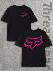 Camisetas de Verano 2026, Camiseta de Motociclismo Todoterreno, Camiseta  Rosa Tinta con Patrón de Doble Cara, Camiseta de Manga Corta de Algodón Puro para Hombre, Camisa para Hombre, Adecuada para Usar Todo el Año, Apta para Hombres y Mujeres, Ideal para Uso Diario y como Regalo para Amigos y Familiares, para Actividades al Aire Libre, Regalos Navideños, Ropa de Navidad para Hombre, El Mejor Regalo para Novios, Camisetas Holgadas y Cómodas. - Negro - Ver 1