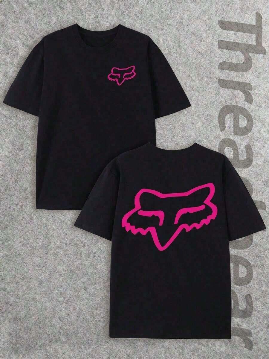 Camisetas de Verano 2026, Camiseta de Motociclismo Todoterreno, Camiseta  Rosa Tinta con Patrón de Doble Cara, Camiseta de Manga Corta de Algodón Puro para Hombre, Camisa para Hombre, Adecuada para Usar Todo el Año, Apta para Hombres y Mujeres, Ideal para Uso Diario y como Regalo para Amigos y Familiares, para Actividades al Aire Libre, Regalos Navideños, Ropa de Navidad para Hombre, El Mejor Regalo para Novios, Camisetas Holgadas y Cómodas. - Negro - Ver 1