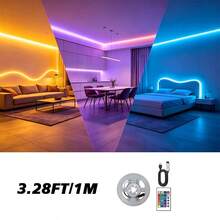 1条USB供电的RGB LED灯带，带24键遥控器，可调光。适用于客厅、卧室、游戏室装饰和节日装饰。 - 24-key RGB light strip - 查看 15