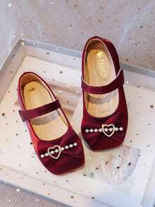 2-12 Anos Sapatos de Princesa de Sola Macia para Meninas, com Fivela de Cristal e Decoração de Laço, Novos Lançamentos Primavera/Outono 2026 - Vermelho - Visão 5