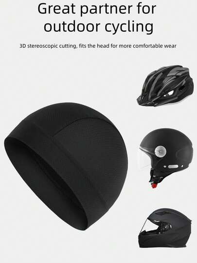 Fashionable Stretchy Silky Wavy Knit Cap, Multifunctional Ice Silk Mesh Sports & Sleep Cap, Suitable As Lining For Outdoor Sports Cycling Running Shower Sun Protection Helmet
