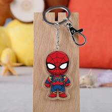 Marvel 1 pieza Llavero de acrílico de Spider-Man con colgante transparente de agente, regalo pequeño perfecto para fans, familia y amigos, colgante fresco de verano para novia/pareja, accesorio con vibras de verano para uso diario [Estilo aleatorio] - Multicolor - Ver 6