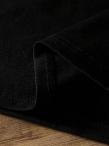 Camiseta con estampado de letras, manga corta, cuello redondo, top casual para verano y primavera, ropa de mujer Y2k Camiseta Camisa De - Negro - Ver 3