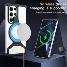 One-Piece Alloy Frameless Cooling Armor-Like Metal Shockproof Phone Case, 360-Degree Rotating Invisible Stand, Metal Frame Design, Bare Phone Feel, Suitable For Both Men And Women, Shockproof Protection, Supports Wireless Charging, Compatible With Samsung 25 S24 Ultra, Available In Black/Rose Gold/Silver. - 銀色 - 查看 5