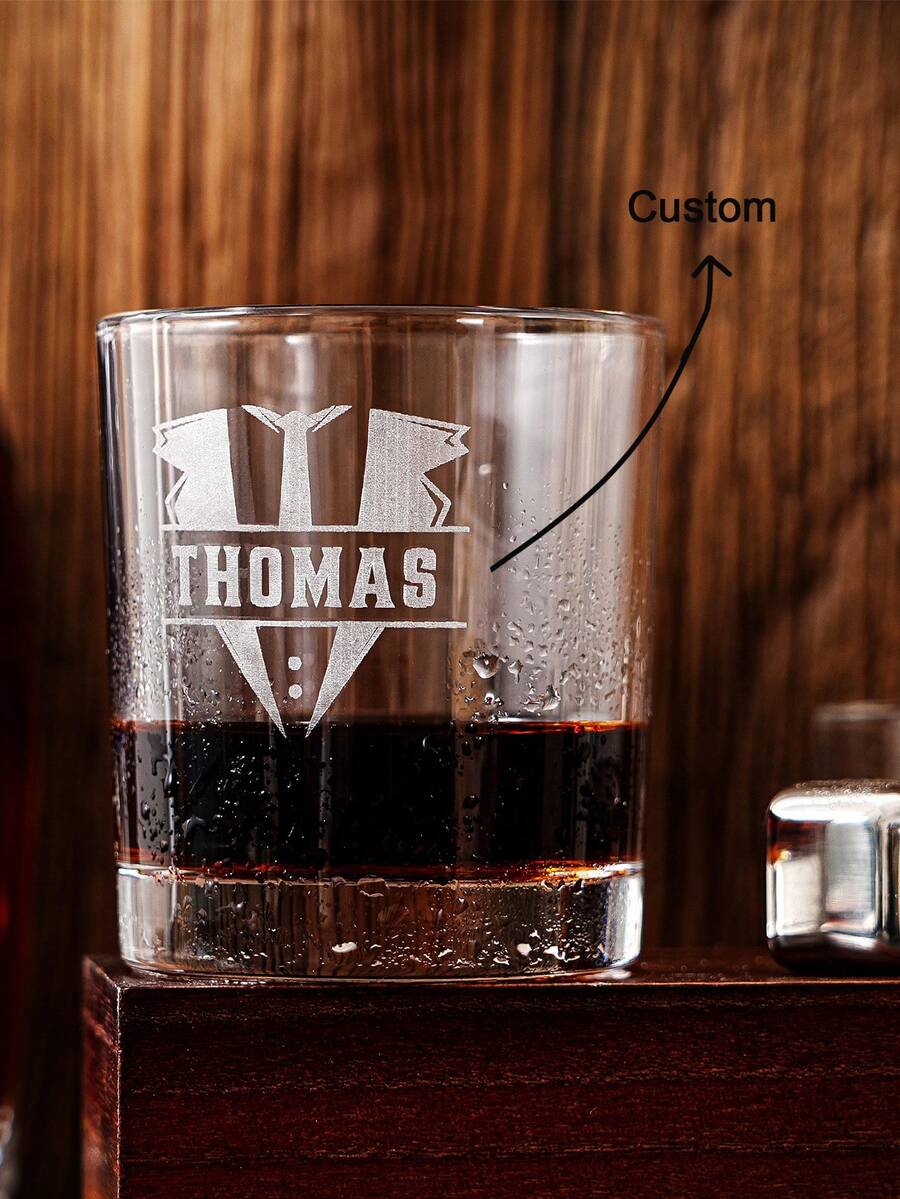 Ly rượu whisky khắc tên riêng cho phù rể, quà tặng kiểu Old Fashioned, quà cho người yêu, quà cho cặp đôi, quà tốt nghiệp, quà nghỉ hưu, quà Giáng sinh. - trong suốt - Xem 1