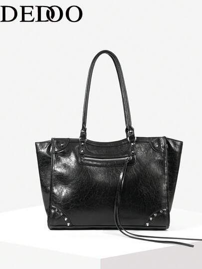 Dedoo Esta bolsa de tote ligera y minimalista con acentos metálicos simples es perfecta para adolescentes, mujeres, estudiantes universitarios, jóvenes profesionales y trabajadores de cuello blanco. Es ideal para la oficina, el campus, el trabajo, los negocios, los desplazamientos, las actividades al aire libre, los viajes y las salidas. Diseñada específicamente para mujeres, este elegante bolso casual de negocios es la opción perfecta para la oficina, los negocios y las ocasiones de trabajo.