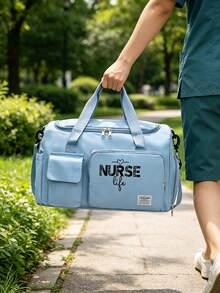 Túi du lịch cỡ lớn in hình NURSE LIFE, nhiều ngăn, tiện dụng cho việc đi làm hàng ngày và các chuyến công tác. - Nhiều màu - Xem 6