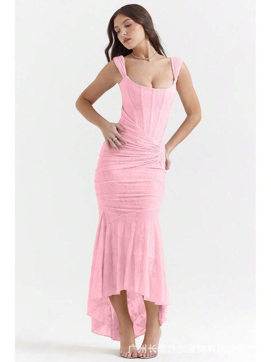 Women Maxi Dresses - Pink - View 1
