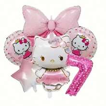 Juego de globos de cumpleaños autorizado, material de lámina de aluminio premium mate grueso, personaje 3D, lazo, formas de número y estrella, juego de decoración de lujo para cumpleaños de bebé - Ver 13
