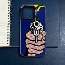 Funda de teléfono L-Lichtenstein Pop Aesthetic para iPhone 17, 16, 15, 14, 13, 12, 11 Plus, Pro Max, cubierta interior plateada de color. - Azul - Ver 2