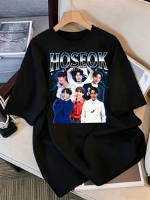 2026 T-shirt, Vintage BTS21 HOSEOK Grafisk T-shirt, Överdimensionerad Casual T-shirt för ARMY-fans, Retro 1994 streetwear-topp, Retro K-Pop idol bootleg-stil oversized T-shirt, Vintage grafiskt tryck T-shirt, Kortärmad casual topp, Fanmerchandise, Svart streetwear-t-shirt för fans, Vintage K-Pop Star grafisk T-shirt, Kortärmad oversized T-shirt med retro bokstävertryck, Svart casual rund halsringning, Present till streetwear-idol-fans, Bekväm löst sittande T-shirt i bomullsblandning för kvinnor och män. - Svart - Visa 6