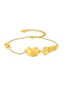 SANRIO 1 chiếc vòng tay hoa anh đào, phụ kiện thời trang unisex, vòng tay hình mèo phong cách tự nhiên mới. - Vàng - Xem 6