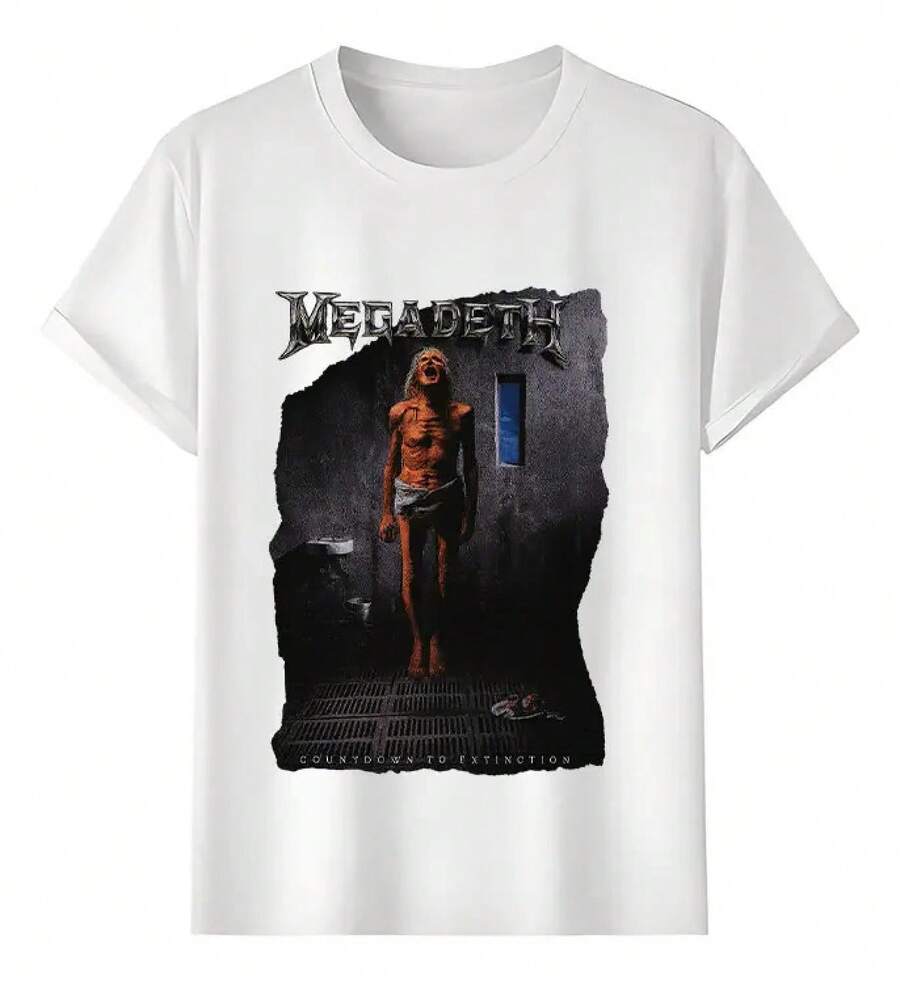 Camiseta Muscle Freaks Estilo Megadeth Countdown To Extinction - Blanco - Ver 1