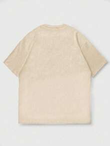 Nueva camiseta de manga corta con cuello redondo para mujeres, diseño estival, con un sencillo y moderno estampado de letras, transpirable y absorbe la sudoración. Envío exprés desde almacén local, modelo para parejas, ropa de pareja - Caqui - Ver 2