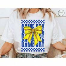 1 camiseta de SOFTBALL, camiseta para el día del juego, lazo coqueta, regalo para mamá de softbol, camiseta de jugador de softbol azul real, camiseta para maestra, camiseta femenina, 100% algodón, camisetas gráficas estampadas de gran tamaño para mujer, camiseta casual de manga corta con cuello redondo, 1 camiseta de moda, regalo de Halloween, regalo de Navidad, 180g 100% algodón, todos los diseños están impresos. Unisexo. - Negro 012 - Ver 8