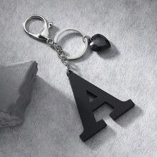1个简约英文字母钥匙扣，流行黑色字母汽车钥匙链，女士配饰，包包挂饰，节日礼物 - 字母鑰匙扣 - 查看 17