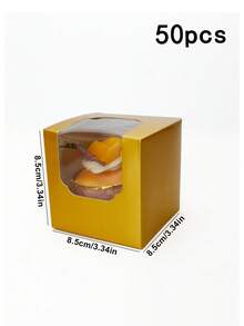 5pcs/20pcs/50pcs Window Bread Box, Pastry Box, New Large Square Cake Box, Small Kraft Paper Cupcake Box, Suitable For Cookies, Macarons, Mini Snacks, Suitable For Holidays, Parties, Paper Cup Cake Box, Birthday Gift Packaging - Multicolor - View 13