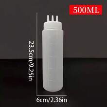 1/2pcs Multifunctional Kitchen Squeeze Bottles, 3-Hole Gradient Design, PE Material, Suitable For Sauces, Seasonings And Baking, Comes With White, Red And Amber Nozzles, Condiment Dispenser, Modern Kitchen Supplies, Transparent Material, Soy Sauce Squeeze Bottle - Multicolor - View 10