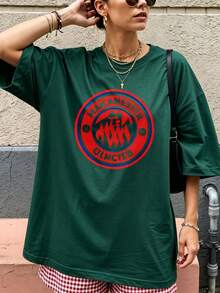 Women's Printed Cotton T-Shirt  2026 Soccer Design Football Vactionoutfits For Women Summer Outfits For Women,Spring Clothes - 綠色 - 查看 1