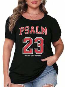 1 pieza de camiseta de estilo oversize para mujer, con el texto del Salmo 23 "El Señor es mi pastor", camiseta con escritura clásica para quienes buscan comodidad, perfecta para el uso diario y servicios religiosos, camiseta oversize para mujer, ideal para fiestas navideñas o como regalo, suave y cómoda, 180g 100% algodón, todos los diseños están impresos. Unisexo. - Negro - Estilo 1 - Ver 7