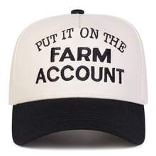 1顶男士“Put It On The Farm Account”卡车司机帽，个性化刺绣字母棒球帽，街头时尚五片帽，户外防晒休闲帽，适合春季、秋季、旅行、海滩佩戴 - 多色 - 查看 8