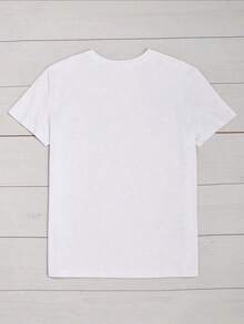 1 pieza Camiseta con el Escudo de Armas de Haití, 100% Algodón, Estilo Vintage, Cuello Redondo, Transpirable, Cómoda, Ropa para Vacaciones, 180g - Blanco - Ver 3