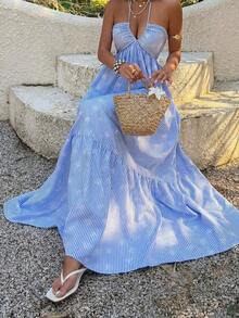 Women Midi Dresses - Blue - View 4