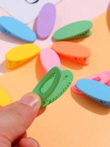 30pcs Macaron Square Hair Clips, Small Plastic Claw Clips, Bangs Clips, Split End Clips, Hairline Clips, Random Styles, Claw Clips, Hair Clips, Hair Pins, Hair Clips,Snap Clip,Bobby Pin - Multicolor - View 6